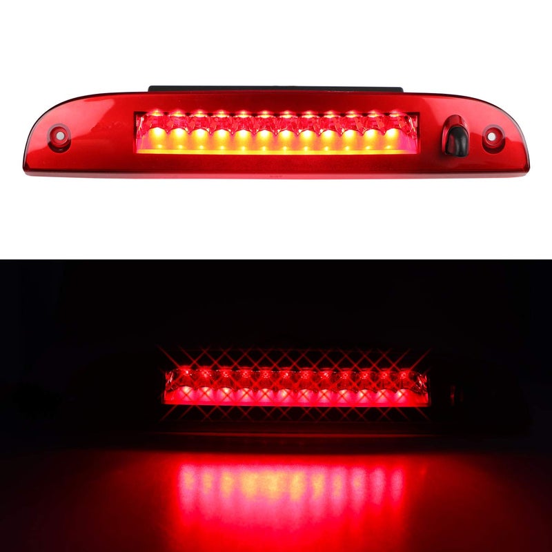 Bomusou Fit for Ford Escape/Mercury Mariner (2008-2012), for Ford Explorer (2002-2012), for Mercury Mountaineer (2002-2010) LED 3rd Brake Light Cargo Light for 8L2Z13A613A (Chrome Housing Red Lens) - Image 1